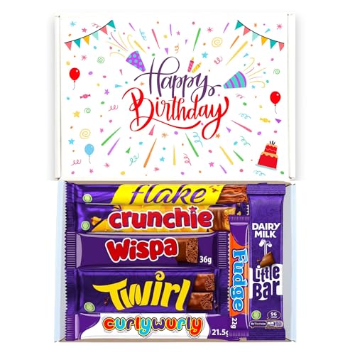 Image of Sweet Shoppe Happy Birthday Chocolate Gift Box | Full Sized Bars | Letterbox Friendly | Chocolate Lover | Birthday Present for Her - Him