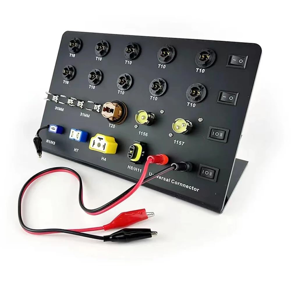Tablero de Prueba de Faros de Coche, Bombilla LED de Xenón Hid T10 W5W Festoon C5W T20 7443 H1 H3 H7 H4 9005 Tester