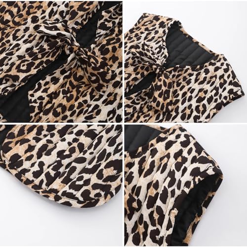 Puffer Quilted Vest Women Fall Leopard Floral Tie Front Y2k Sleeveless Waistcoat Coquette Cottagecore Clothes4
