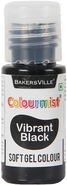 Colourmist Soft Gel Paste Food Color, (Vibrant Black), 20Gm | Edible Gel Colour For Fondant/Dessert/Baking |
