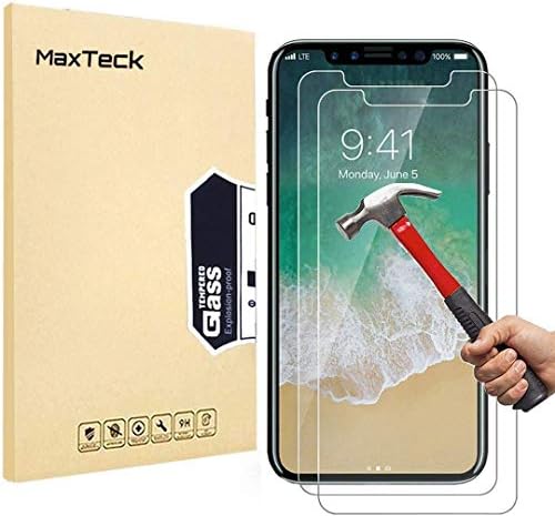 [3 Pack] iPhone X Screen Protector, MaxTeck 0.26mm 9H Tempered Glass Screen Protector Anti-Shatter Film for iPhone x (iPhone 10) [3D Touch Compatible]