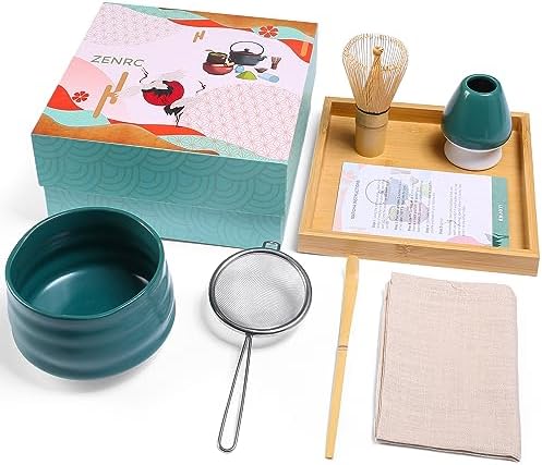 Set Matcha ZENRC Completo - Frusta Bambù, Ciotola, Paletta E Setaccio - Cerimonia Del Tè Giapponese - Foto 3