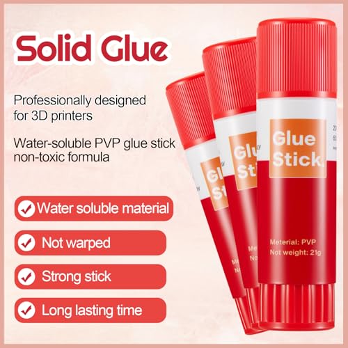 Image of Outus 6 3D Printer Glue Sticks for Hot Bed PVP 3D Printer Adhesive Solid Glue Sticks for PLA /ABS /PETG /PC /TPU Hot Bed Removing Printing Models (Red,Bright)