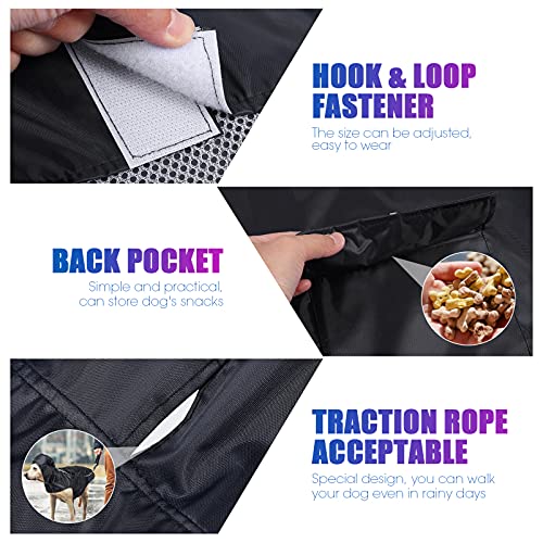 Capa de Chuva Cão- Capa de Chuva Com Capuz Poncho Slicker Ajustável Pet Capa De Chuva para Cães de M