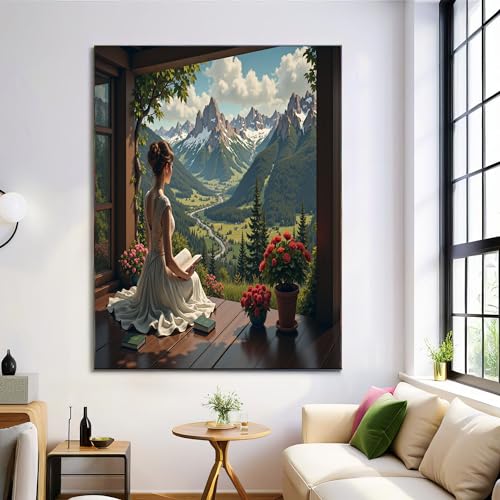 Lienzo póster de paisaje montaña en gran formato 70x100cm que aporta elegancia y color vivo