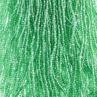 Czech Seed Beads 3Cut 12/0 Transparent Green Luster Strung 3600 Beads for Jewelry Making and Crafts
