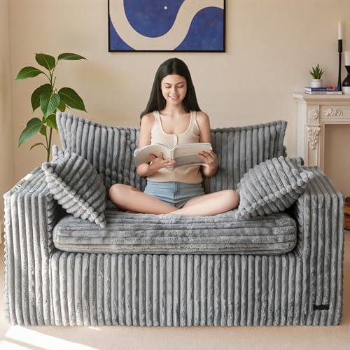 Image of MAXYOYO Boneless Couch, 59-Inch Couch in a Box, Deep Loveseat