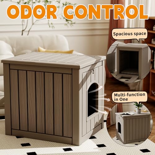 Image of Cat Litter Box Enclosure,Grey