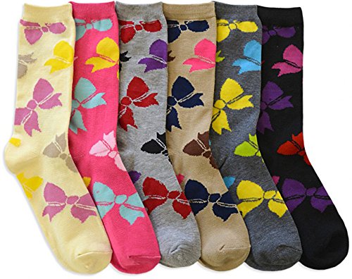Image of ToBeInStyle Women's Pack of 6 or 12 Fashion Printed Crew Socks