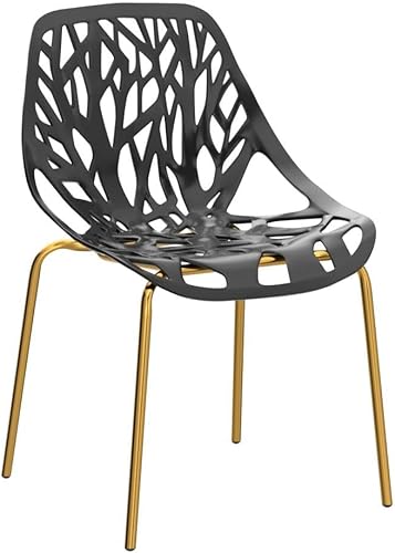 Vista 32 de Juego de 2 sillas de comedor con recortes grises, modernas sillas de estilo arbolado de abedul para comedor, hoteles, restaurantes, interiores