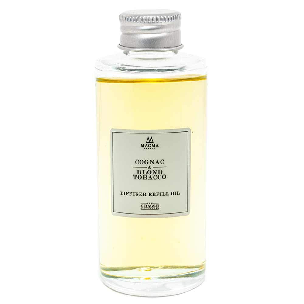 Magma London - Luxury Reed Essential Oil Diffuser Refill - Grasse Collection - 100Ml - Cognac And Blond Tobacco Scent