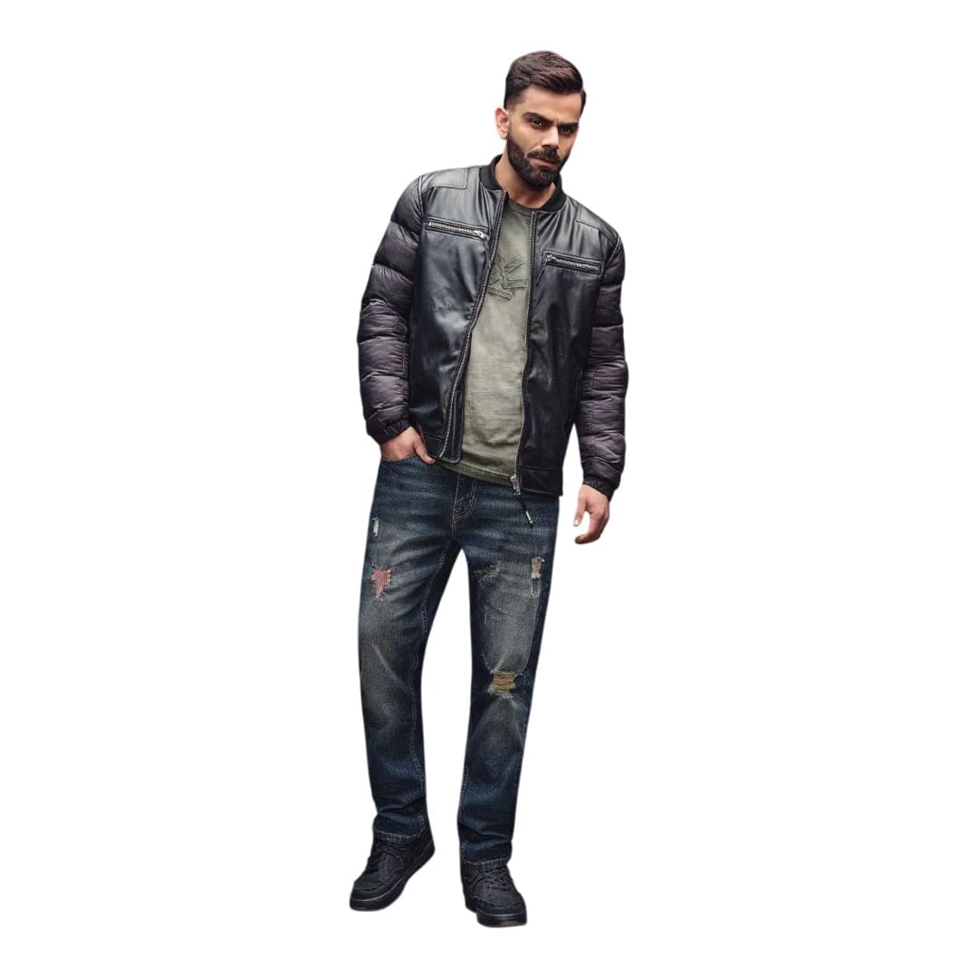 wrogn Men's Cotton Stretch Jeans | Dark Stone Wash | Skinny Crop Fit-picture-10
