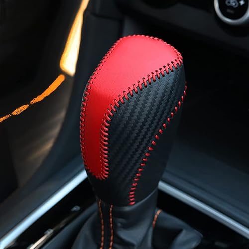 Miniatura 4 de JINZHAO Cubierta de cuero para pomo de palanca de cambios para Subaru Crosstrek Forester Impreza Legacy Outback Accesorios (B)