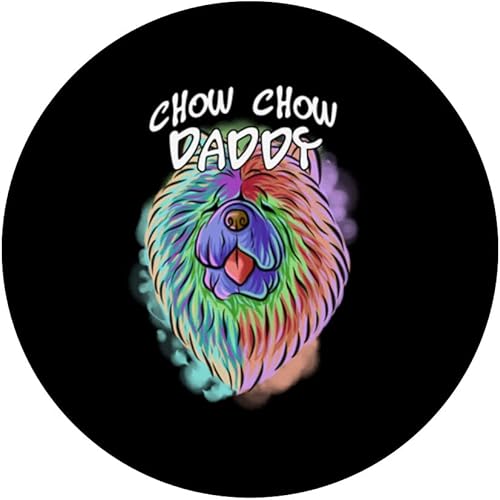 Miniatura 3 de Colorful Pop Art Portrait Chow Chow Dog Dad Father's Day PopSockets Swappable PopGrip