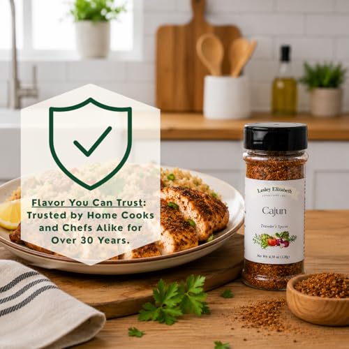 Image of Lesley Elizabeth Cajun Traveler's Spices - Authentic Cajun Seasoning Blend for Chicken, Shrimp, Pork & Veggies | Bold Creole & Southern Flavor | Gourmet Rub for Grilling & Cooking