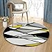 Produktbild Ljf Teppich-Teppichmatratze kreisförmiges Gitterwohnzimmertischschreibtischcomputerstuhlklavierteppichkorbteppichschwarzweiß (Color : Diameter 140)