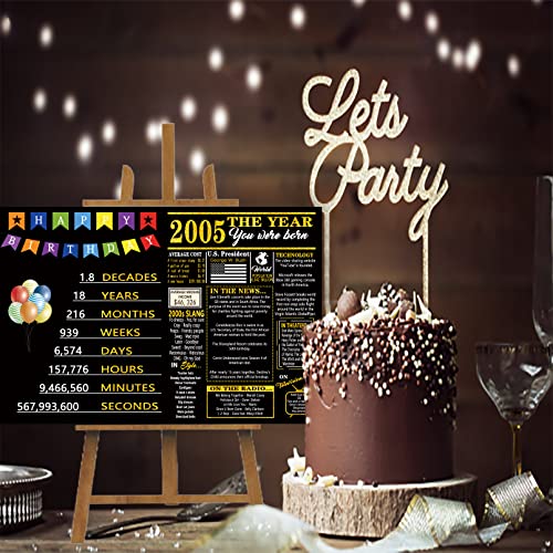 Ojsensai Cheers To 18Th Birthday Card For Daughter Son, Cool Gifts For 18 Year Old Boys Girls, Big 18 Birthday Card For Him Her, Funny 18 Bday Gifts Ideas For Women Men, Back In 2005 #TOP3