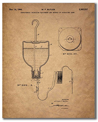 BigWig Prints - Doctor and Nurse Patent Wall Art, Vintage Medical Posters Featuring Classic Medical Inventions, Perfect for Clinics, Hospitals, or Offices - Unframed Set of 6 (8x10)