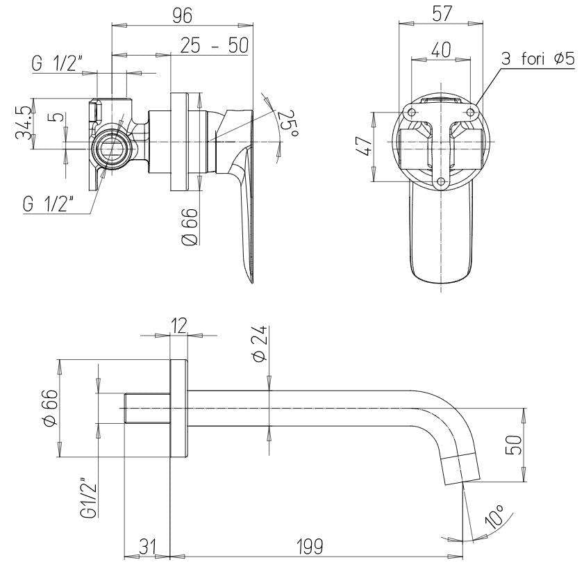 Mezclador Monomando De Lavabo Con Caño Alto Para Desagüe Clic-clac
