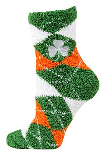 Donegal Bay Irish Argyle Fuzzy Sleep Sock