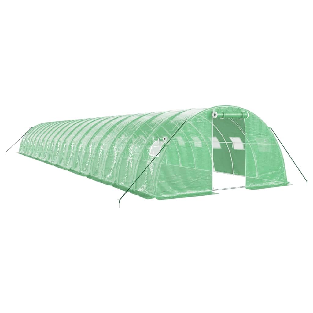 Szklarnia ze stalową ramą, zielona, 72 m², 18 x 4 x 2 m