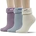 SUTTOS Warme Thermo-Socken, für Damen, dicke wärmeisolierte Socken, warme Wintersocken für kaltes Wetter, 1/3/5 Paar, 3 Paare - lila/weiß/blau, Einheitsgröße
