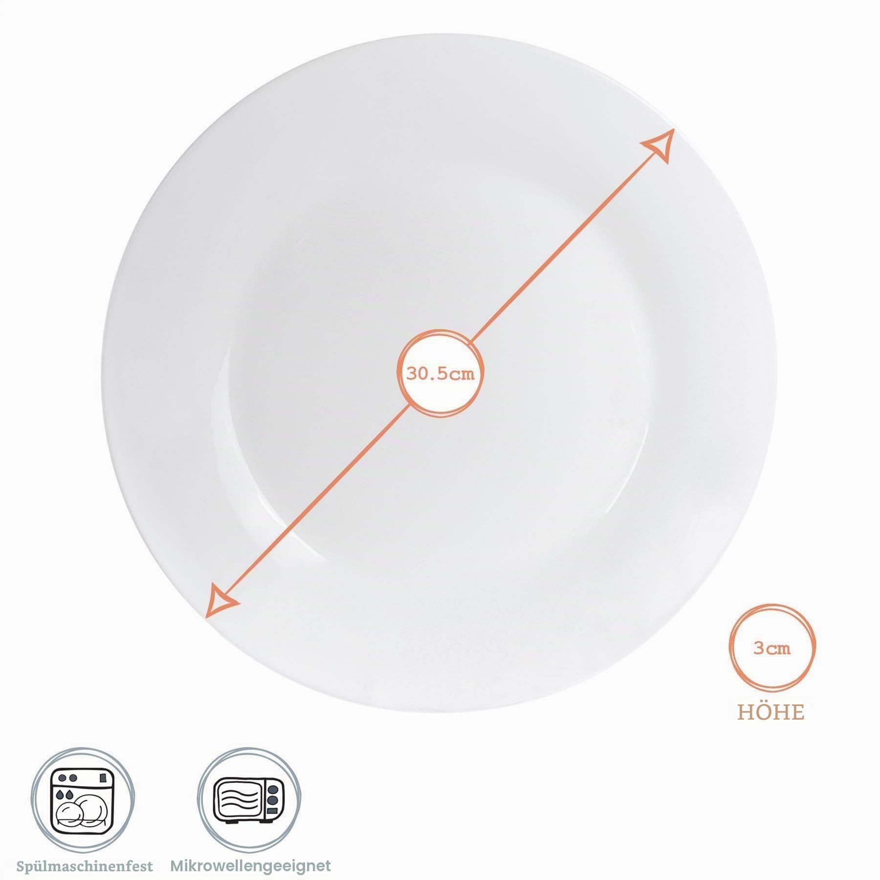 Argon Tableware Klassische Dinnerteller - 30cm - Pack Von 6 - Weiß