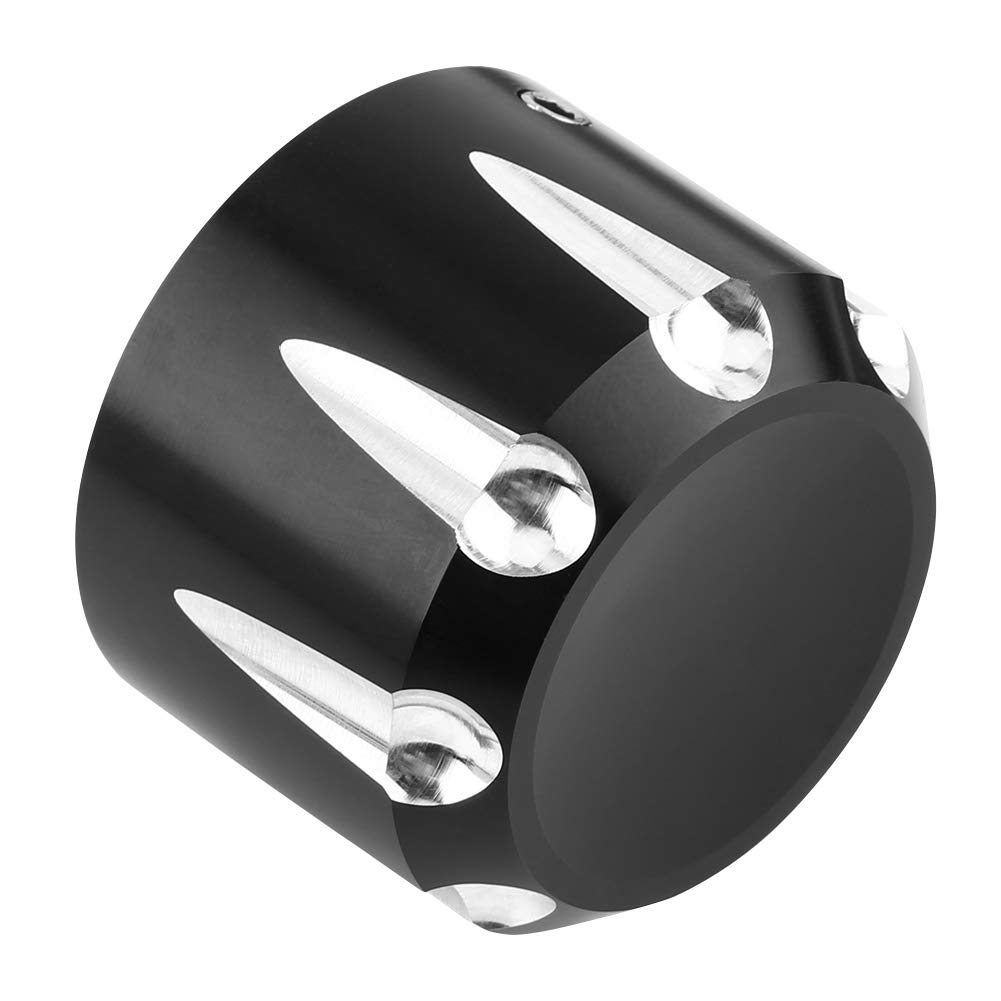 2 Pz Alluminio CNC Moto Asse Anteriore Del Cranio Dado Bullone Tappo di Copertura Harley Assi Copre Moto Dado Breakout Copertura Anteriore 03 Electra Glide Softail Classic 2012 Hd Street 1999(Nero)