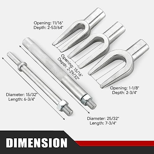 ATPEAM Trenngabel Kugelgelenk Abzieher Set 5tlg, Traggelenk Abzieher, Trenn- und Montagegabel-Satz, Spurstangen Werkzeug 17/23/28mm