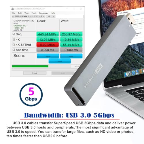 Adaptador USB 3.0 a M.2 SATA 2280 SSD con Chipset ASM1153E miniatura 2