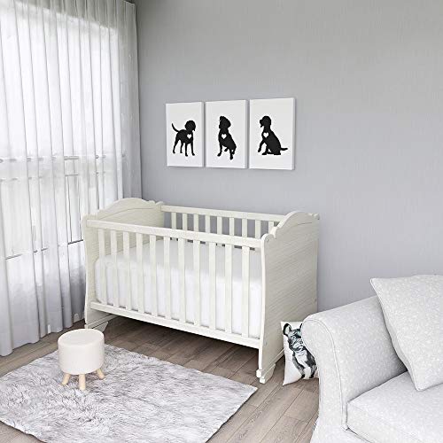 Sumgar Black And White Wall Art Bedroom 3 Piece Modern Canvas Paintings Animal Prints Dog Silhouette Pictures Bathroom Artwork Set Nursery Puppy Lover Pet Gifts Home Decorations,12X16 Inch #TOP2