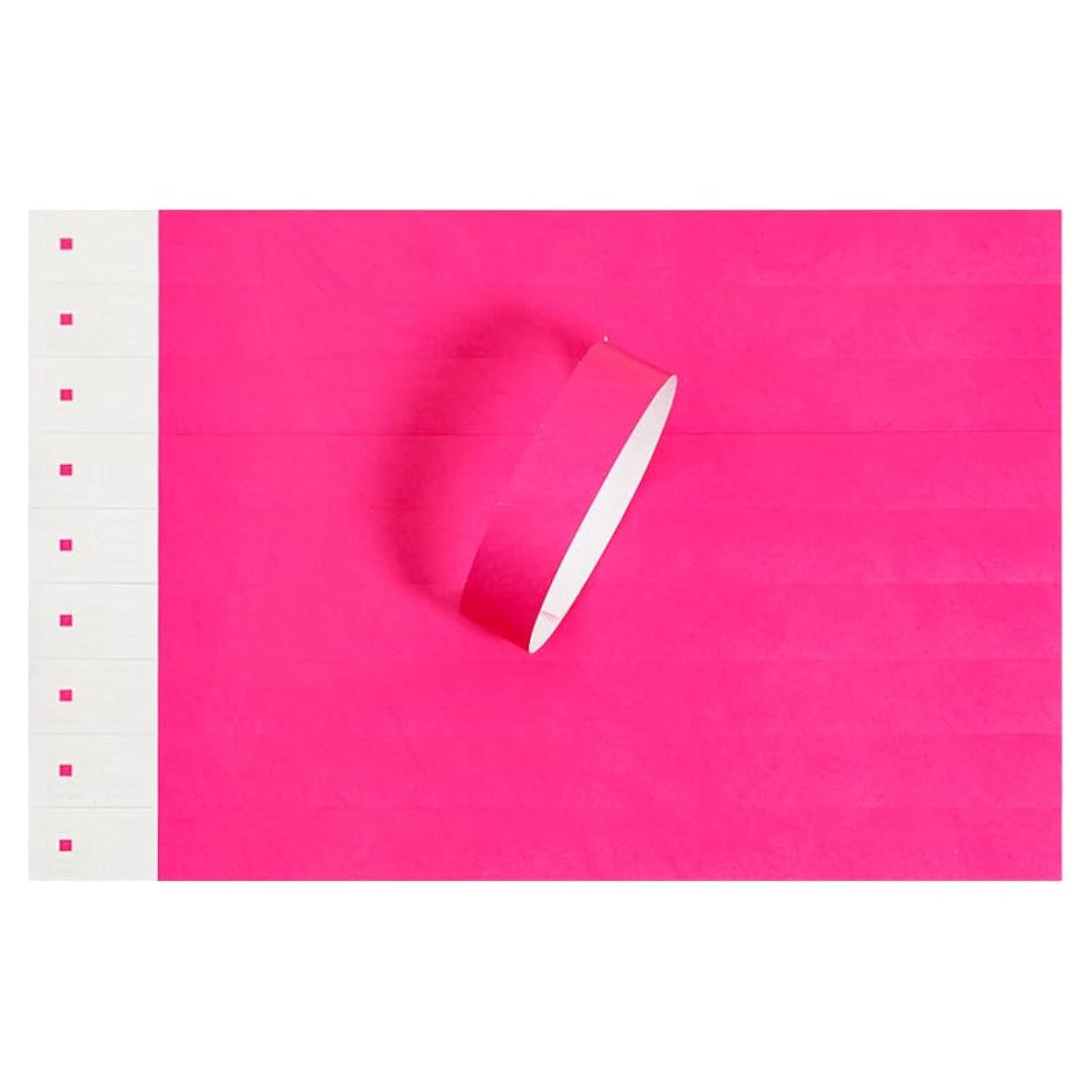 IDwrists Neon Pink Wristbands for Events - 500 Count - Tear Resistant Paper Bracelets Comfortable Waterproof Lightweight ID Wrist Bands for Events