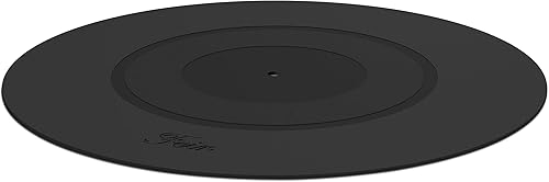 Miniatura 7 de Alfombrilla para plato giratorio, diseño de silicona de goma negra para todos los reproductores de discos de vinilo LP