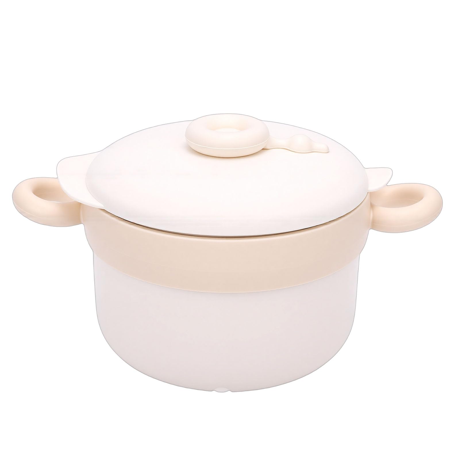 Cocoarm Lunch Box Elettrico, Ciotola Scaldavivande Riscaldata in Acciaio Inossidabile con capacità di 470 Ml per Neonati e Bambini Piccoli Senza Acqua Necessaria (Color crema)