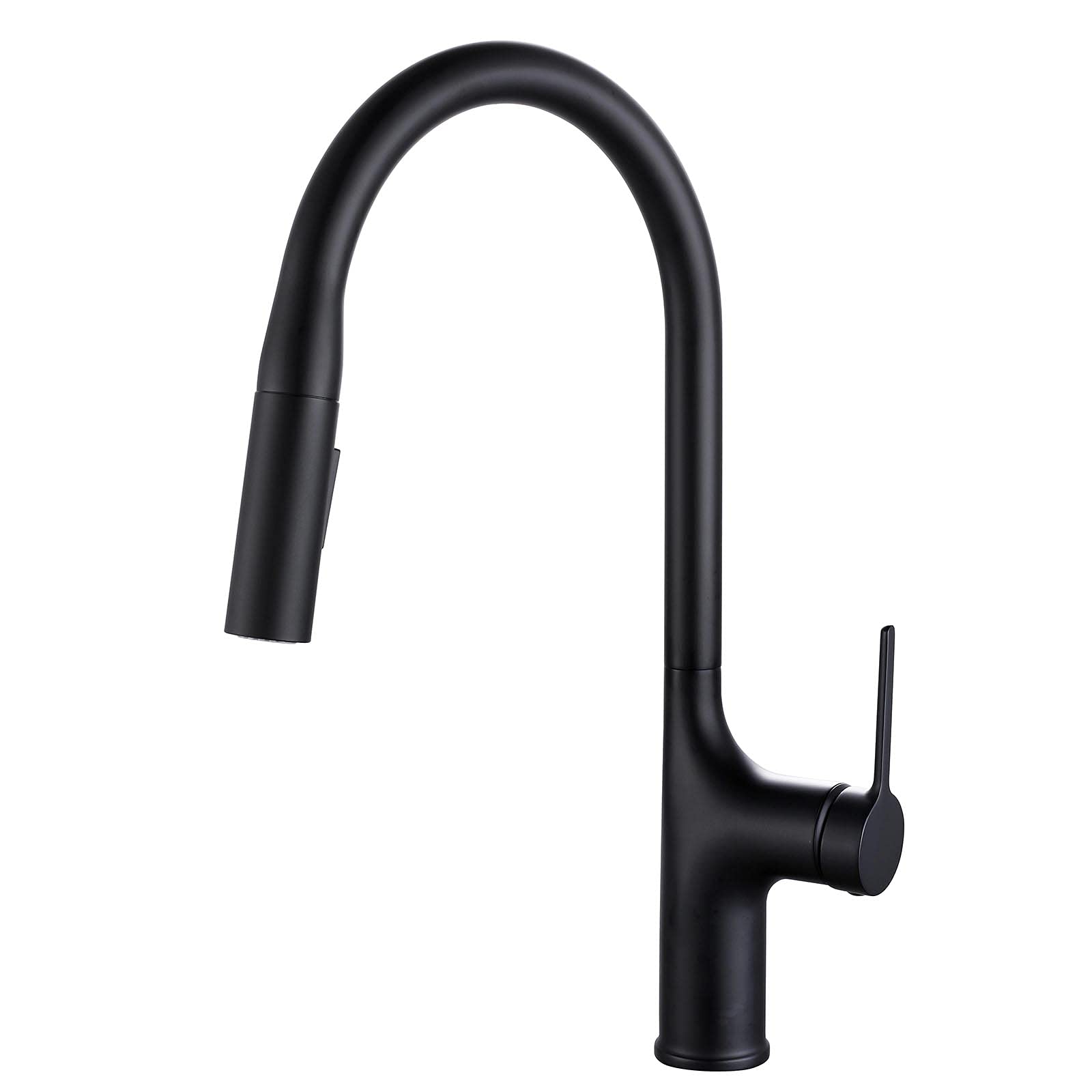 ZYCHSJXA Kitchen Bath Taps Faucet with Pull Down Sprayer, Solid Brass Swivel Sink Faucet, Single Handle Hole Hot and Clod Water Mixer Dual Mode Spout,Black