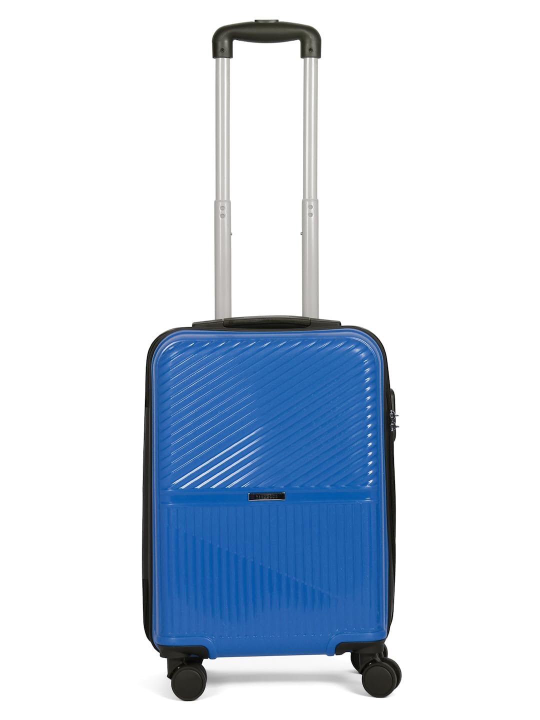 Teakwood Small Size 8 Wheels Trolley Bag, Hard Cabin with Zipper Closure, Adjustable Push Button & Cross Side Strap, Number Lock System 360 Degree (Small, Royal Blue)