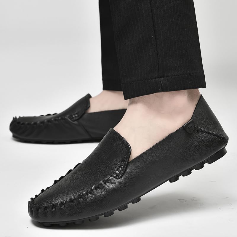 Hand-Sewn Cowhide Loafer (Black, Adult, Men, 4, Numeric, US Footwear Size System, Medium)4