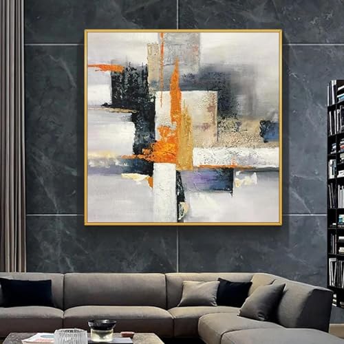 Images pour décoration murale de salon haut de gamme avec toile texturée dorée