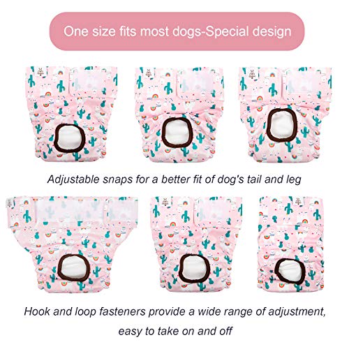 Image of CuteBone Dog Diapers Female Washable Small Medium Large 3 Pack Reusable Doggie Diapers Puppy Period Pants for Doggy Heat Cycle Peeing