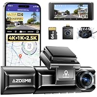 Azdome M550 Max 4K 3 Channel Triple Dash Cam with 64GB Card