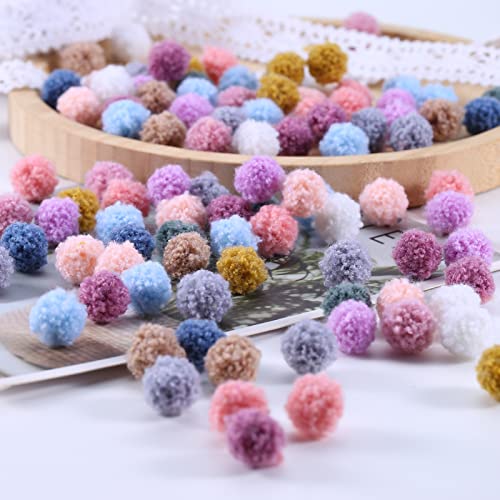 ToBeIT Pompoms 100 Pieces Colourful Pompoms Balls Fluffy Plush Balls Pom Pom Set for Crafts DIY Creative Crafts (A-1.5 cm) - Image 4