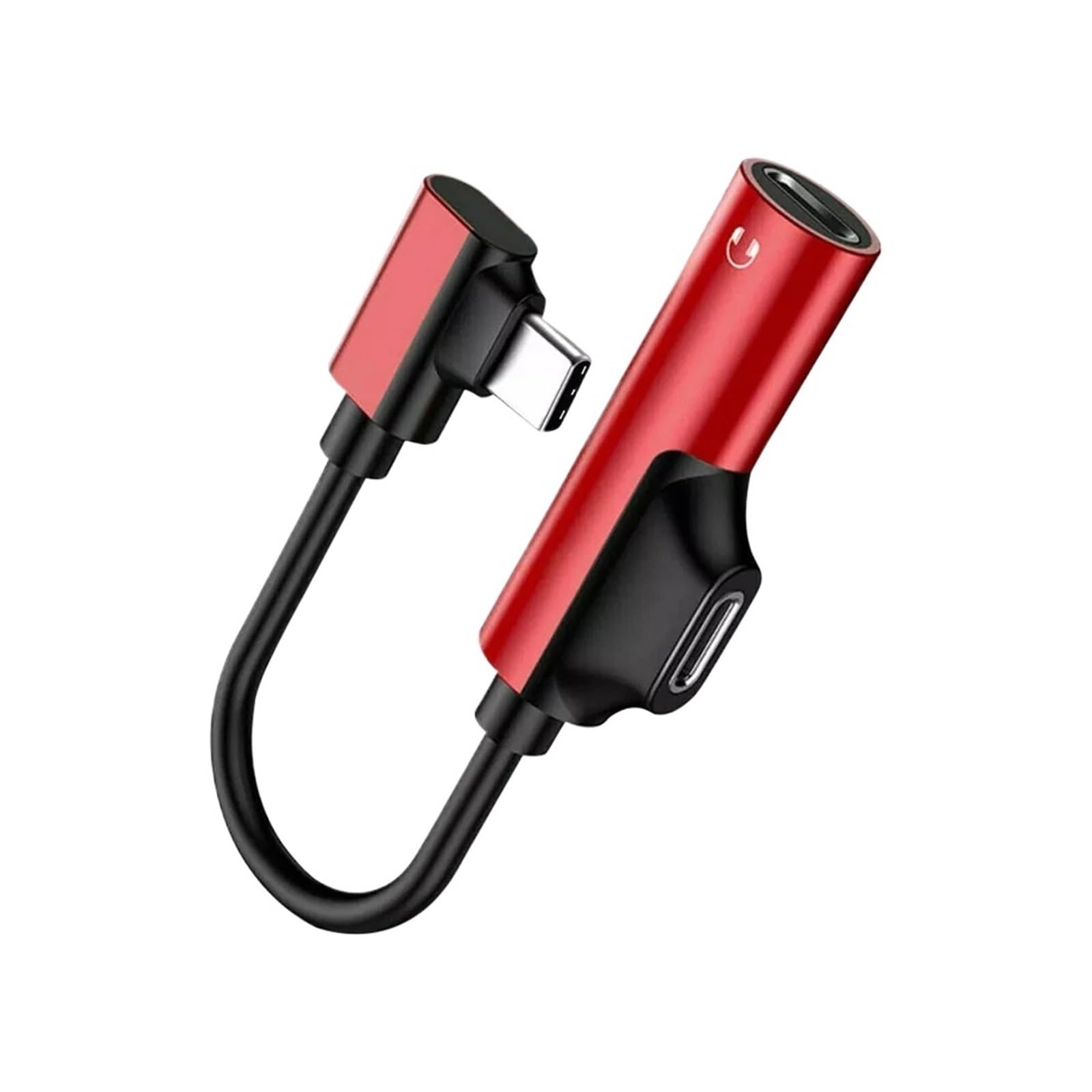 USB Typ C auf 3,5 mm Klinke AUX Adapterkabel OTG USB C Konverter Kopfhörer (Color : Red)