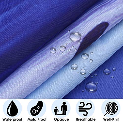 WOWTOY Shower Curtain with 12 Hooks, Waterproof Polyester Fabric Bathroom Bathtub Shower Curtain Liner, Weighted Hem - Image 2