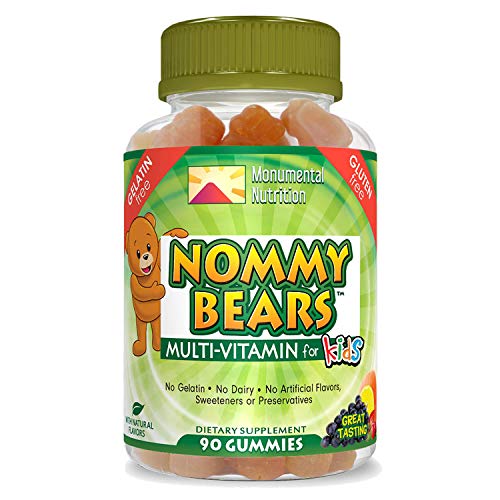 Nommy Bears MULTIVITAMIN Vegetarian, Gelatin-Free Gummies for Kids, Children, Men, Women •5 Delicious