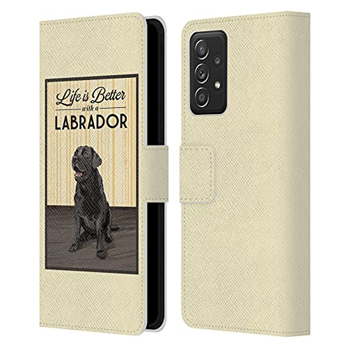 Coque en Cuir Samsung A53 5G Chien Labrador pour vos sorties et balades