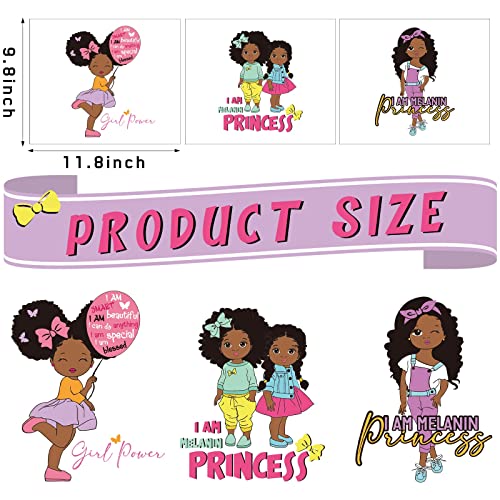 4 Pieces Black Girl Inspirational Quote Wall Decal Motivational Saying African American Sticker Positive Black Girl Stickers Little Girl Decals For Bedroom Girl Power Wall Decal For Nursery Decor #TOP1