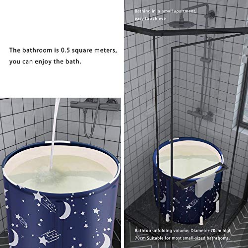 Luckup Portable Bathtub, Foldable Free Standing Soaking Bath Tub Easy To Install, Eco-Friendly Bathtub Bathroom Spa,Thickening With Thermal Foam To Keep Temperature,Blue #TOP6