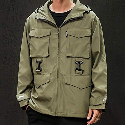 Veste à capuche homme avec fermeture Éclair vêtement vert multicolore