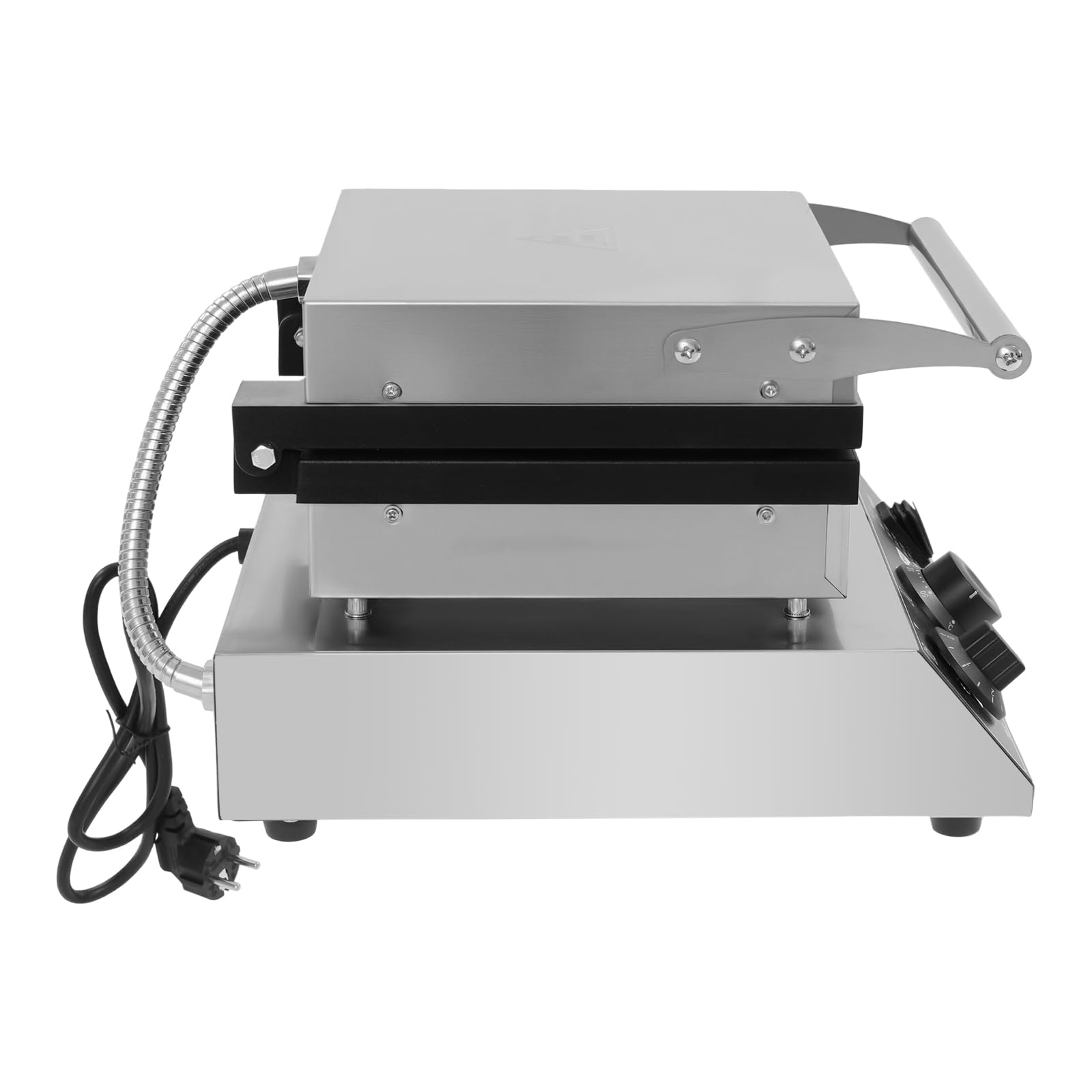 gofrera profesional de 2000 W, 2 gofres de gran formato | Máquina de gofres antiadherente con control de temperatura y duración ajustable para cocina y desayuno