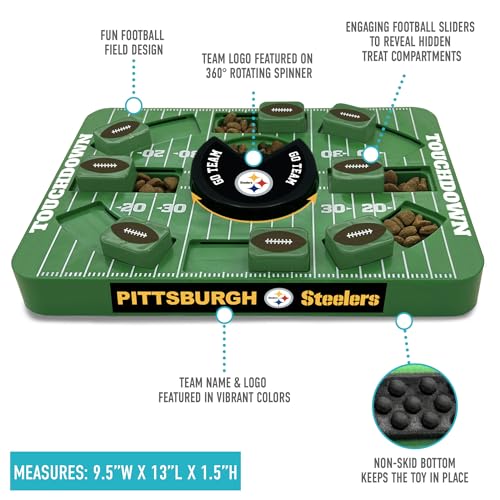 Image of Pets First NFL Pittsburgh Steelers Large Puzzle Toy for Dogs, Slow Feeder Board for Pets, New Bigger Size, Interactive Doggie Treat Toy